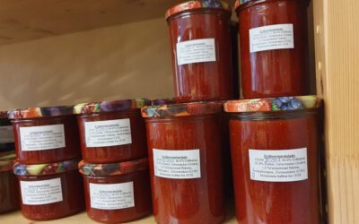 Frisch gekochte Erdbeermarmelade